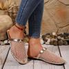 Sandalias Únicas de Malla Hueca Tejida para Mujer Primavera/Verano 2026 Nuevas Sandalias Planas Transpirables de Punta Cerrada de Moda Europea y Americana para Mujer