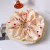 Mori Color Floral Anillo para el Pelo de Intestino Grueso Estilo Coreano Encaje Ola Punto Cuerda para el Pelo Bola en la Cabeza Nuevo Estilo Tocado Accesorios para el Cabello