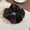 Goma para el pelo plisada de lunares de tela coreana, dulce para coleta, pinza de tiburón para la parte posterior de la cabeza, accesorio para el pelo para mujer
