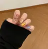 Uñas de verano, estilo ins, puntos transparentes, estrellas, azul sal marina, estilo corto, fresco y elegante, precio de fábrica al por mayor