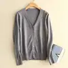 Jaqueta cardigan de cor sólida para mulheres, peça externa de tricô, decote V curto, suéter casual para primavera e outono, top solto preto de manga comprida, moderno