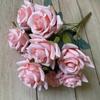 Atacado de fábrica decoração de buquê artificial rosa ângulo pequeno de 9 cabeças para interior casa casamento fotografia tecido de seda flor artificial