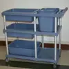 Carrito de colección de platos de hotel de tres niveles, carrito de colección de alimentos de acero inoxidable, carrito de colección de platos, carrito de limpieza empujado a mano, carrito de colección de platos de restaurante