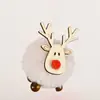 Colgante de Reno de Fieltro Navideño Regalo Creativo Nuevo Colgante de Reno Colgante de Pompones Navideños Artesanía en Madera