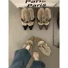 Primer Encuentro Temporada Aumento Plus Terciopelo Birkenstock Zapatos de Algodón Mujer Temporada Otoño Invierno Ropa Exterior Tacón Alto Zapatos de Piel Caliente Mocasín Felpa Individual