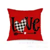 Día de San Valentín Camión de Amor Funda de Almohada de Lino Decoración de Boda Regalo de Amor Funda de Cojín de Mesita de Noche