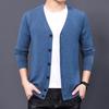 Comercio Exterior Transfronterizo 2026 Primavera y Otoño Nuevo Estilo Cárdigan de Punto para Hombres Jóvenes, Suéter de Punto Delgado de Manga Larga de Color Sólido para Hombres