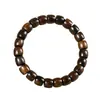 Pulseira de madeira perfumada Sheng Guibao de corte reto com laço único, sândalo preto, contas budistas unissex, contas de oração vintage de corte reto