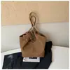 Bolsa Tote Retrô Elegante para o Outono de 2026, com Textura Tramada, Bolsa de Ombro de Grande Capacidade, Bolsa de Ombro para o Dia a Dia