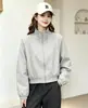 Chaqueta corta versátil con cuello alto para mujer, nuevo estilo otoño 2026, holgada y a la moda, rejuvenecedora, estilo coreano, top de manga larga moderno