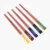 Palillos de Madera Estilo Nuevo, Madera de Haya, Palillos Domésticos de Madera Maciza Estilo Japonés de Cinco Colores, Un Palillo por Persona, Palillos de Regalo Estilo Simple