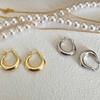 Brincos de Anel com Pigmento Dourado de Alto Padrão para Nicho, Moda Feminina, Elegantes, Exquisitos, Versáteis, Fecho de Orelha, Pino de Prata Esterlina 925, Acessórios de Orelha, Tendência
