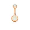 Venda quente Umbigo Anel Combinação Curto Rosa Ouro Opala Umbilical Anel Umbilical Fivela Umbilical Conjunto de Anel Umbilical Corpo Humano Piercing Jóias