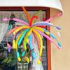 Balão de cores de fogos de artifício de dopamina rosa balão longo retrô decoração de festa de aniversário infantil layout de cena de shopping