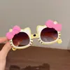Óculos de sol infantis de desenho de gatinho óculos de sol de princesinha fofa óculos de garota moe proteção UV laço