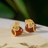 Brincos de Prata de Lei com Jade Hetian por Atacado para Mulheres, Alta Qualidade, Elegantes, Design de Nicho, Brincos e Acessórios de Jade Dourado de Luxo Leve