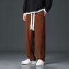 Calça de veludo cotelê masculina primavera estilo coreano moderna solta casual calça de moletom para primavera versátil esportiva com cadarço no tornozelo