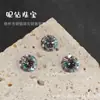 Pendientes Redondos de Zirconia Bicolor Wuzhou con Corazones y Flechas, Color Innovador Degradado, Diamante Suelto para DIY, Piedra Principal