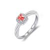 Anillo Pequeño de Azúcar Amarillo Diamante para Mujer, Popular en Xiaohongshu, Anillo Retorcido Cuadrado de Circonita Colorida Recomendado, Disponible para Dropshipping
