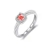 Anillo Cuadrado Pequeño Retorcido de Diamante Blanco 2026 Nuevo Modelo Estilo Celebridad de Internet Anillo de Circonita Cúbica Bestseller de Xiaohongshu