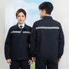 Traje de Trabajo con Mangas Largas y Tira Reflectante para Hombre para Primavera y Otoño Ropa de Protección Laboral Engrosada Resistente al Desgaste Algodón Puro Ropa para Taller de Reparación de Automóviles Prendas Superiores Personalizadas