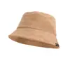 Sombrero de cubo de gamuza estilo coreano para salidas al aire libre en otoño e invierno, hace que la cara se vea más pequeña, sombrero versátil de moda liso para mujer
