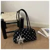 Bolso Único con Textura Bolso Tipo Bowling 2026 Otoño Nuevo Simple Lunares Bolso de Hombro para el Día a Día