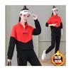 Traje engrosado y de terciopelo para mujer 2024 nuevo ocio deportivo coreano talla grande suelto adelgazante estilo extranjero costura conjunto de dos piezas
