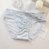 Costuras de Malla Encaje Sexy Cintura Media Calzones de Mujer Entrepierna de Seda de Morera Transpirables Cómodos Calados Ropa Interior Sexy para Mujer