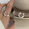 Anel liso estilo francês em prata de lei S925 para mulheres, moderno, de alta qualidade, único, nicho, estilo ins, vintage, anel resistente para o dedo indicador