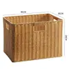 Cesta de almacenamiento de mimbre sintético ropa sucia juguetes bocadillos artículos varios cesta de almacenamiento tejida en bambú hogar sala de estar mueble de TV escritorio completo