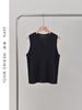 Chal de punto sin mangas de lana 100% con cuello en V, nuevo para Primavera/Verano 2026, versátil, holgado, para mujer, elegante para usar en capas