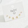 Aretes Simples con Circonitas Incrustadas Estilo Coreano para Combinar con Todo Diseño Distintivo de Media Luna y Estrella de Cinco Puntas Aretes Nicho Aretes