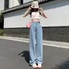 Jeans Anchos Negro Gris Primavera y Otoño para Mujer Tendencia de Primavera Nuevo Invierno Forrados de Polar Cintura Alta Pantalones Rectos Estrechos