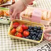 Caixa Retangular para Bolo Xadrez Caixa para Embalagem de Bolo Fruta Pão Caixa para Lanche de Piquenique Caixa Transparente de Plástico para Sobremesa