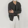Estilo Old Money Texturizado Desaliñado Genial Cremallera Solapa Cárdigan para Hombre Otoño Casual Relajado Cálido Suéter Abrigo de Punto