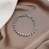 Joias Coreanas para Mulheres, Pulseira em Formato de Coração Cravejada com Diamantes, Pulseira de Casal Banhada a Ouro Real Cravejada com Diamantes, Presente de Joia, Estilo de Celebridade da Internet
