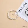 Pulsera elástica de perlas de imitación para mujer, pulsera apilable de estilo retro, joyería de lujo ligero francés para banquetes