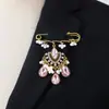 Venta Directa de Fábrica de Broches para Vestidos Estilo Indio, Broches Multifuncionales de Flor de Cristal con Borlas de Perlas