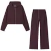 Chamarra con Capucha Bomber con Cremallera para Mujer, Sudadera Abrigo Otoño Nuevo + Pantalones Holgados con Cordón
