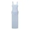 Vestido de noche elegante de estilo francés para mujer transfronterizo, sin mangas, con diseño de ballenas para ceñir la cintura, adelgazante, vestido largo sin tirantes