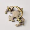 Manijas de Puerta de Gabinete Antiguas de Estilo Europeo, Herrajes para Cajones y Puertas de Armario, Manijas Pequeñas en Forma de Tira, Aleación de Zinc, Bronce Antiguo