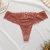 Calcinha Fio Dental Sexy de Renda Cintura Baixa para Mulheres Respirável Tiras Cruzadas Recortada Sem Costura Tentação Transparente Lingerie para Mulheres Exportação