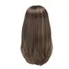 Peluca Nueva para Hombre Estilo Europeo y Americano Transfronteriza, Cabello Lacio de Longitud Media, Fibra Sintética, Peluca Marrón para Hombre, Fibra de Alta Temperatura, Red de Rosa