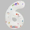 Balões Brancos Impressos com Números de 32 polegadas para Meninas e Decorações de Balão de Aniversário Infantil Balões de Folha de Alumínio Atacado