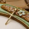 Aogu Cadena de Clavícula para Mujer con Colgante de Cruz de Zirconia Chapado en Oro de 18 Quilates Simple Europeo y Americano Estilo Retro Nicho Elegante