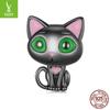 Pingente de prata S925 gato preto com contas pingente Acessórios para pulseira DIY mais vendidos na Europa e América contas soltas
