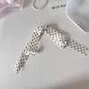 Mini Presilha de Cabelo com Laço Estilo Ballet e Bolinhas para Mulheres, Grampo Duplo para Rabo de Cavalo, Novo Acessório de Cabelo Texturizado