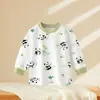 Ropa interior para bebé algodón puro capa base infantil top para bebé prenda de una pieza uso primavera y otoño camiseta de manga larga para niñas pijama para niños