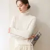 Suéter de Cashmere Francês de Alta Qualidade com Gola Alta para Mulheres Pulôver Tricô Camada Base Elegante Capaz Slim-Fit Suéter Roupa Íntima